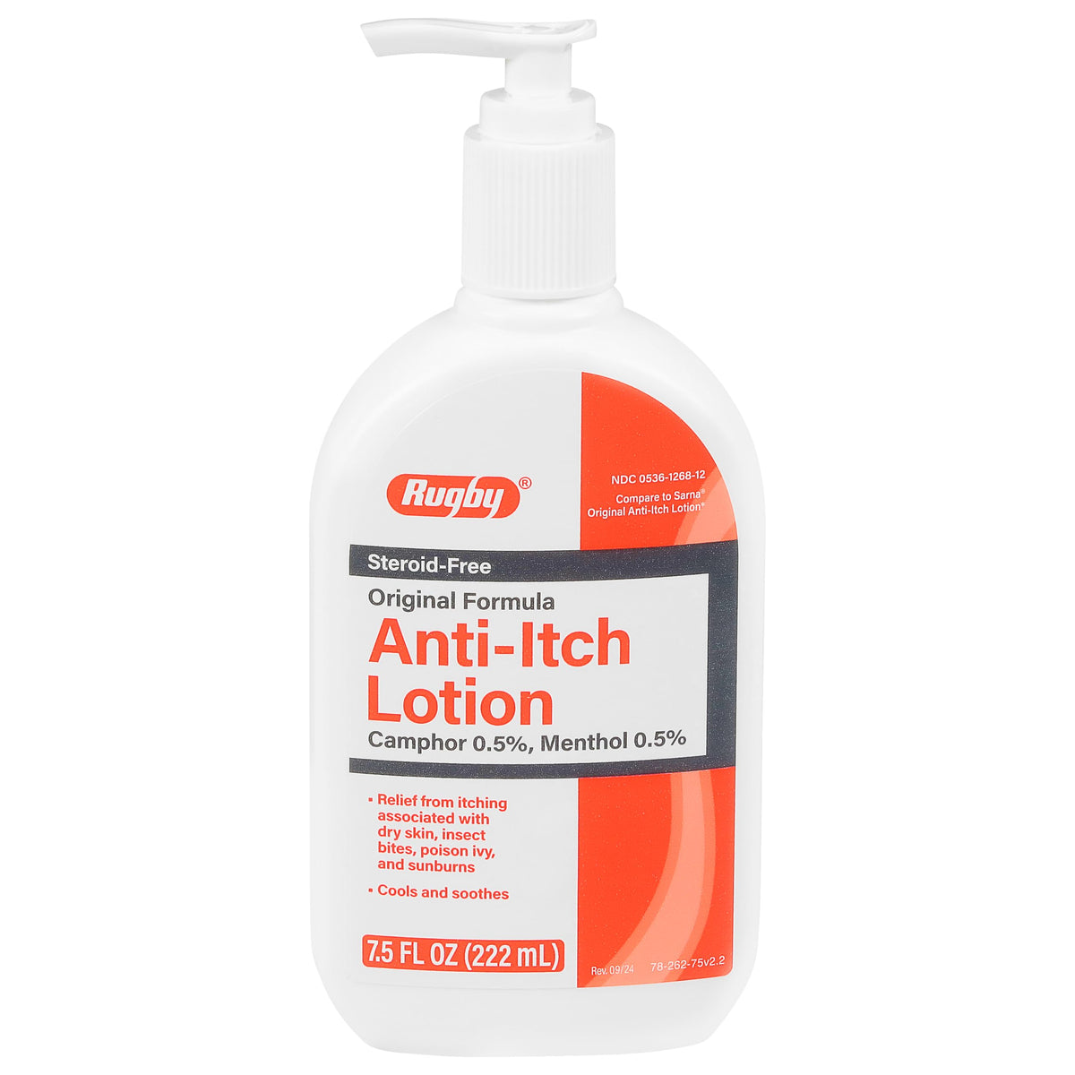 Rugby Laboratories loción anti-picor en bote con bomba para alivio rápido.