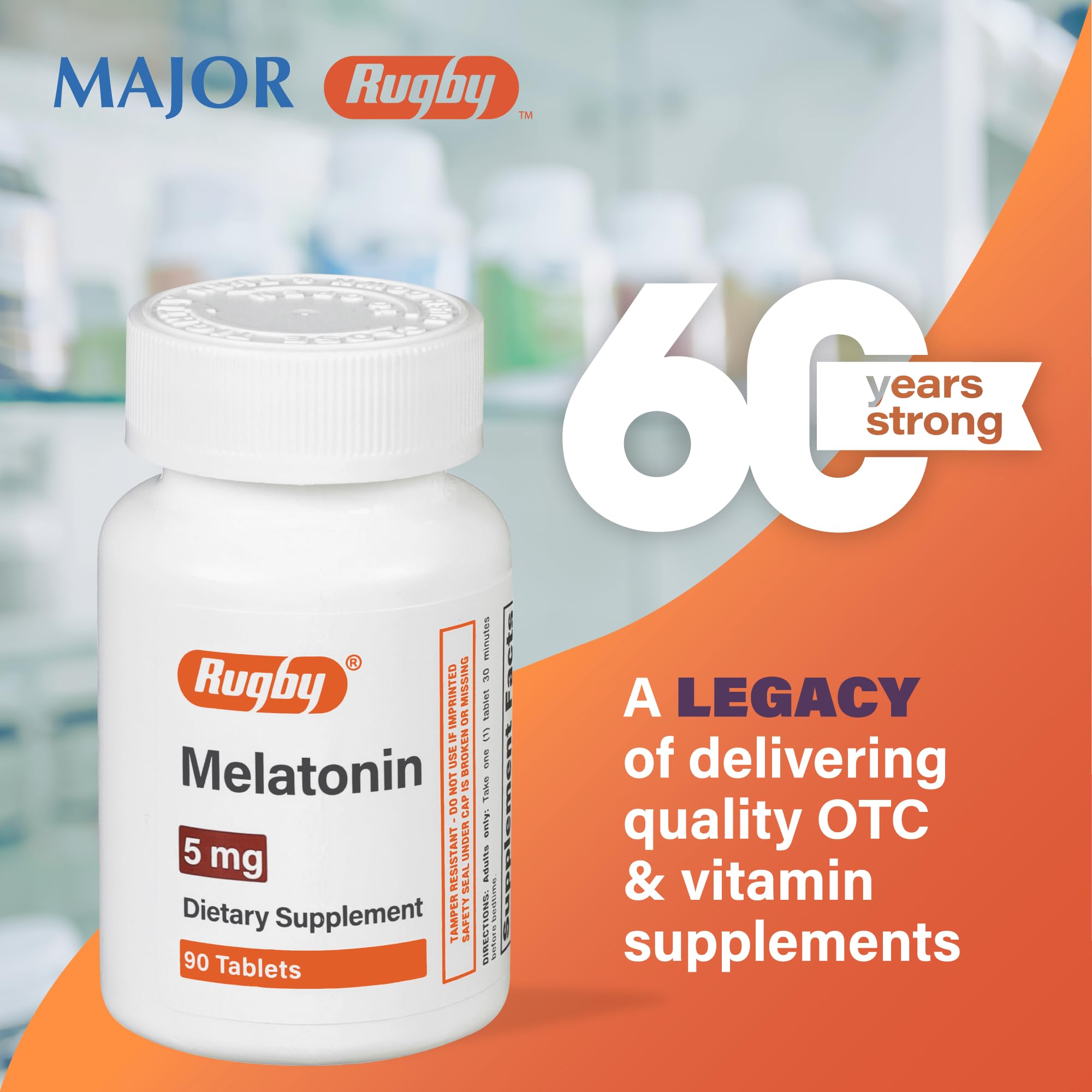 Rugby Laboratories melatonin night-use setup, a peaceful bedtime moment with 5 mg