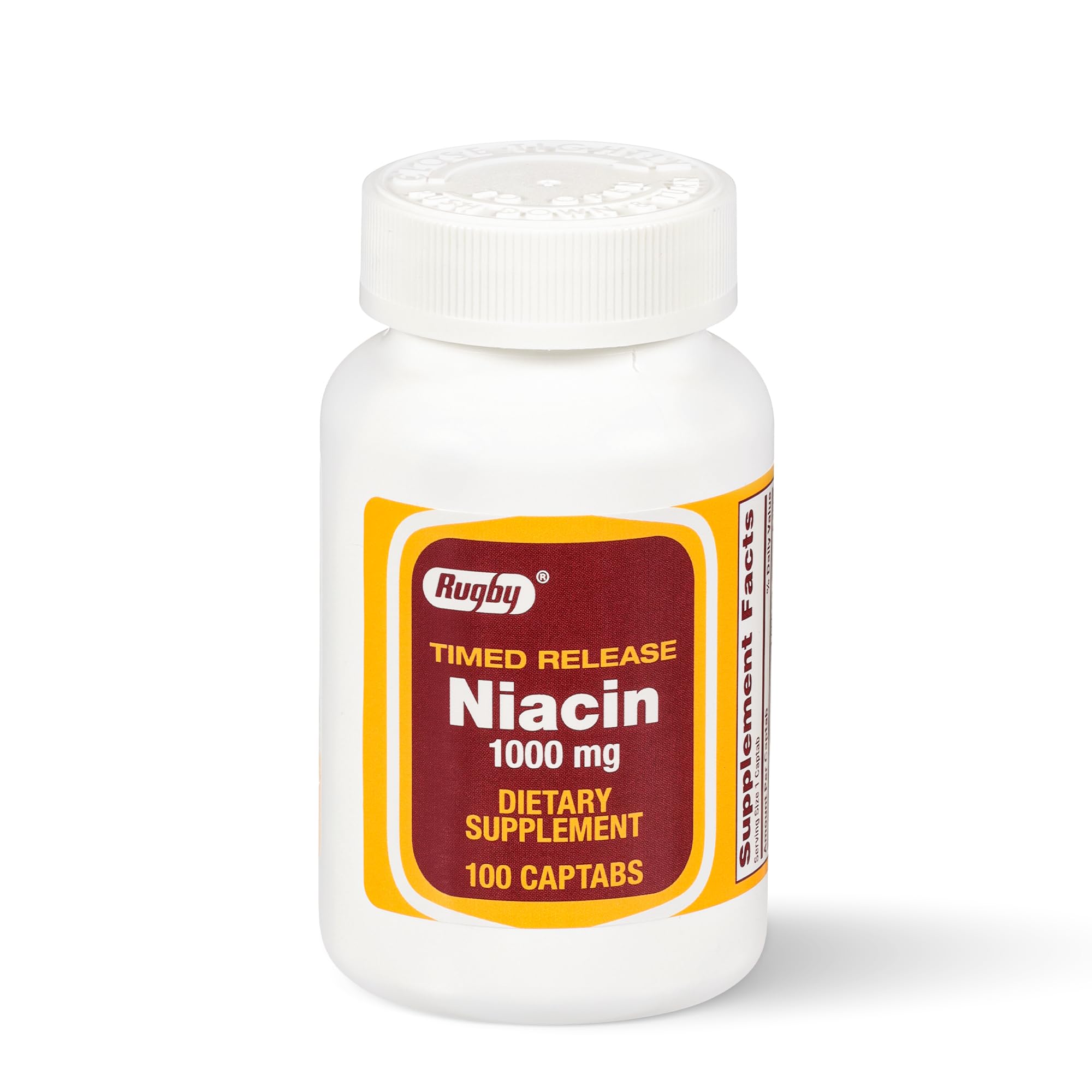 Rugby Laboratories niacin timed-release bottle with steady absorption