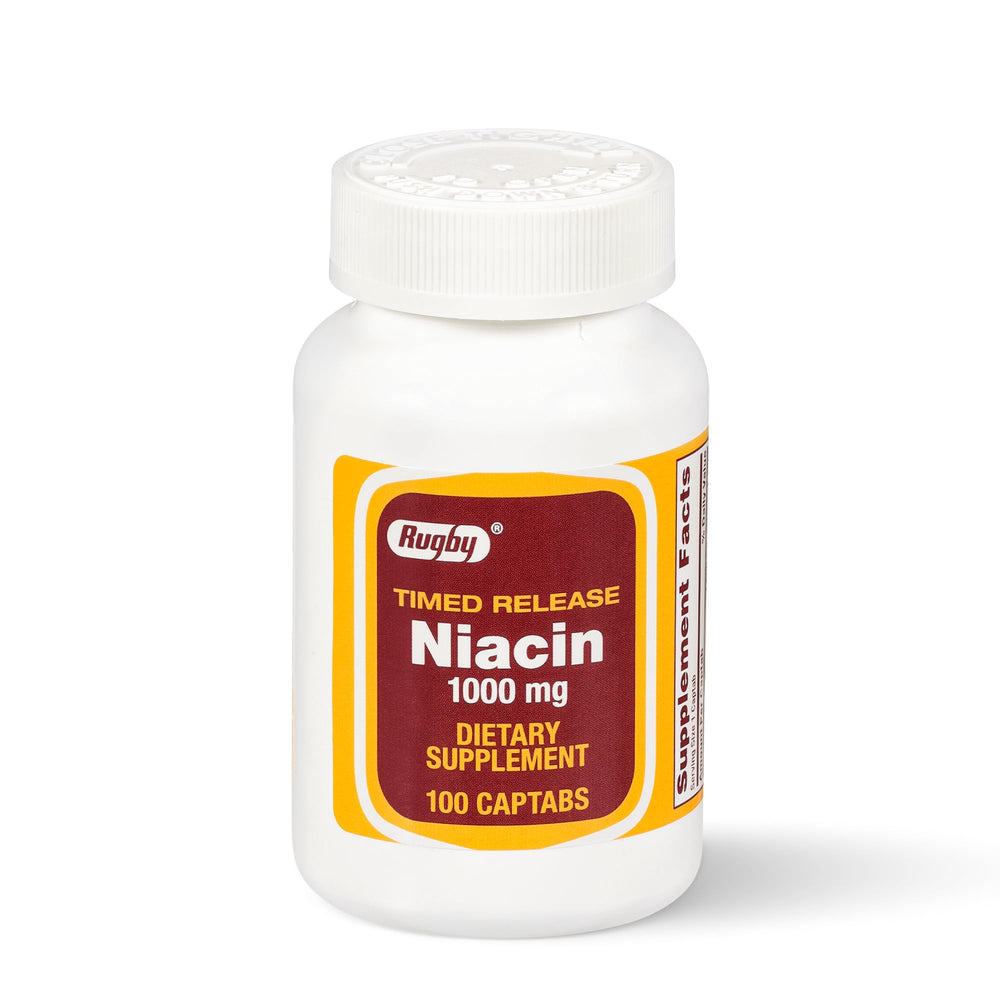 Rugby Laboratories niacin timed-release bottle with steady absorption