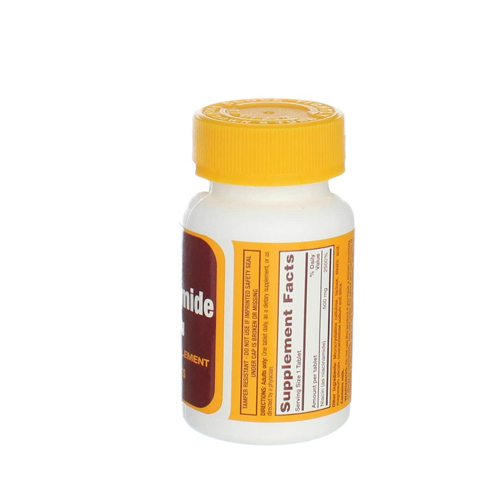 Rugby Laboratories Niacinamide 500 mg packaging back with usage information