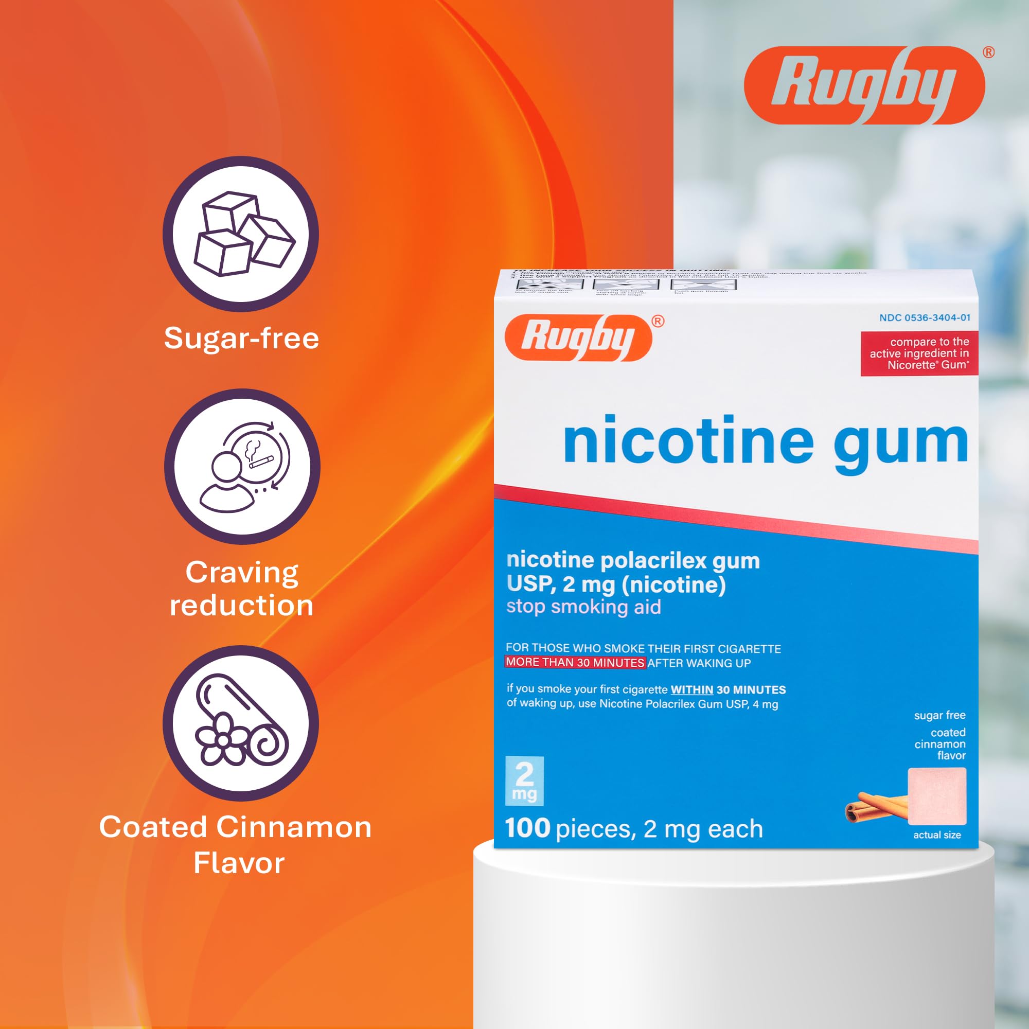 Rugby Laboratories 2mg cinnamon 100-count bottle – ample supply for ongoing support