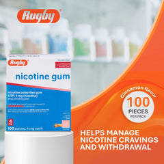 Rugby Laboratories cinnamon gum 4mg pack back lists usage tips