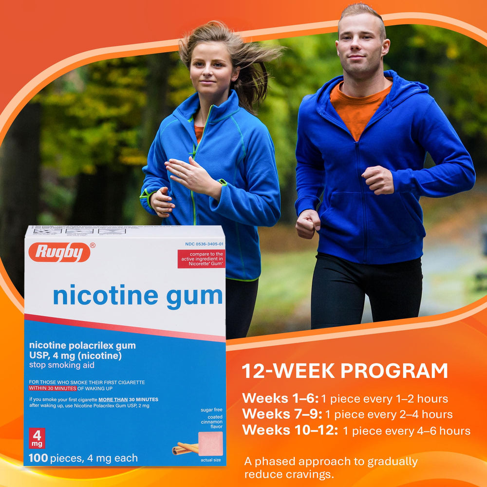 Rugby Laboratories cinnamon gum 4mg flavor close-up highlights coating