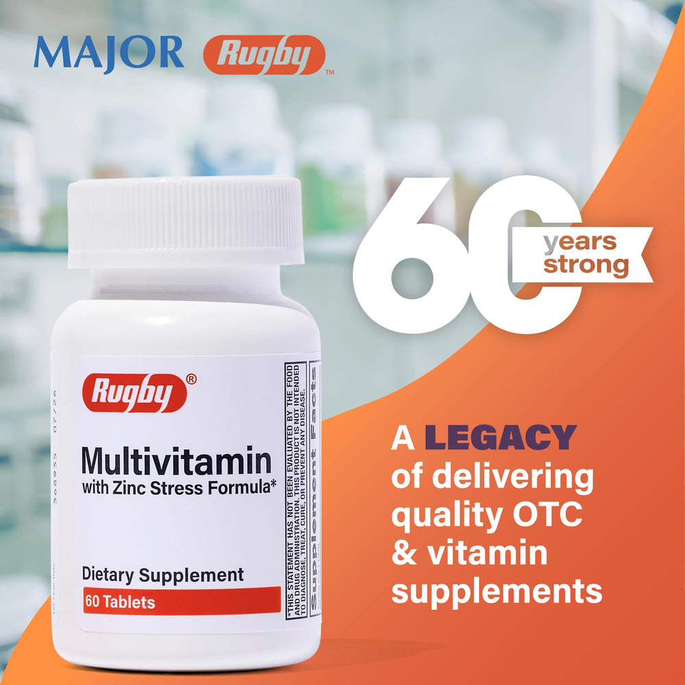 Close-up of Rugby Laboratories tablets showing compact daily-dose option.