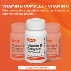 Front view of Rugby Laboratories Vitamin B Complex bottle with label