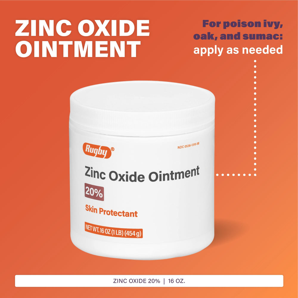Rugby Laboratories zinc oxide ointment dispensing on applicator for convenient skin care.