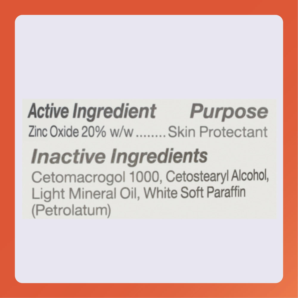 Rugby Laboratories zinc oxide ointment packaging front shows product name and usage notes.