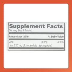 Rugby Laboratories zinc sulfate tablets pour demonstrating easy dosing.