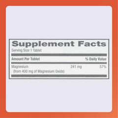 Rugby Labs magnesium oxide 400mg label nutrition shows magnesium content
