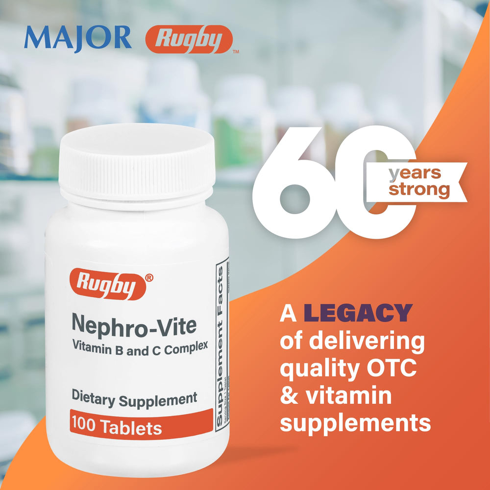 Rugby Nephro-Vite bottle front view for easy identification