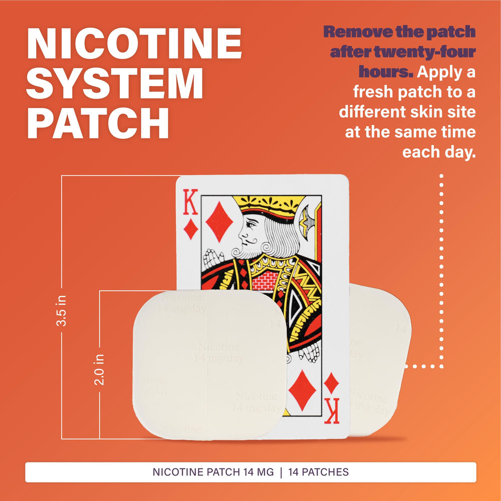 Rugby Nicotine Patch Step Two 14 mg back view, two-pack packaging.