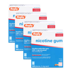 Rugby Polacrilex 2mg nicotine gum cinnamon pack shot showing sugar-free option for discreet use