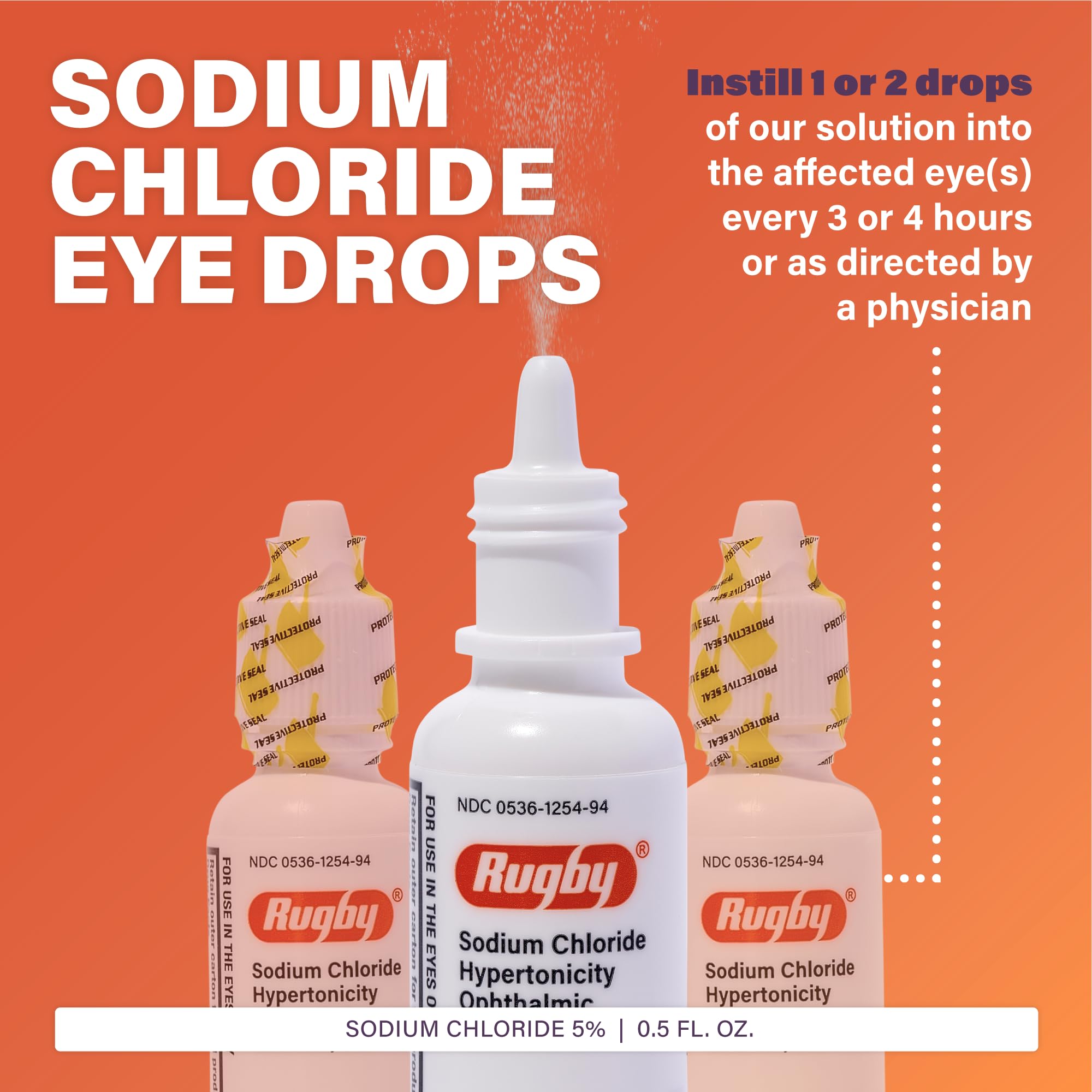 Rugby Laboratories 3-pack eye drops for convenient symptom support and ongoing use.