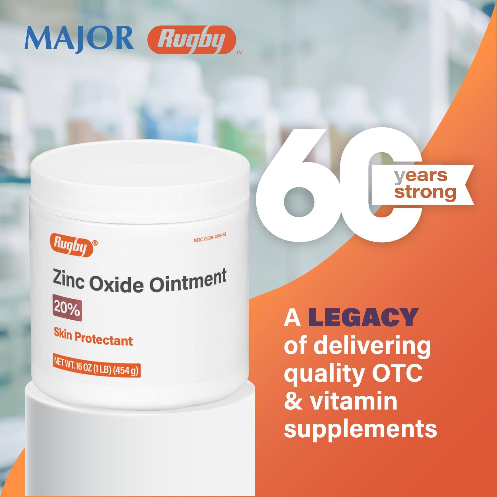 Packaged Rugby Zinc Oxide Ointment with labeling and safety information visible.