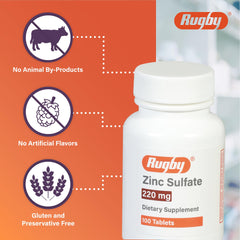 Rugby Zinc Sulfate tablets for daily use, easy to swallow