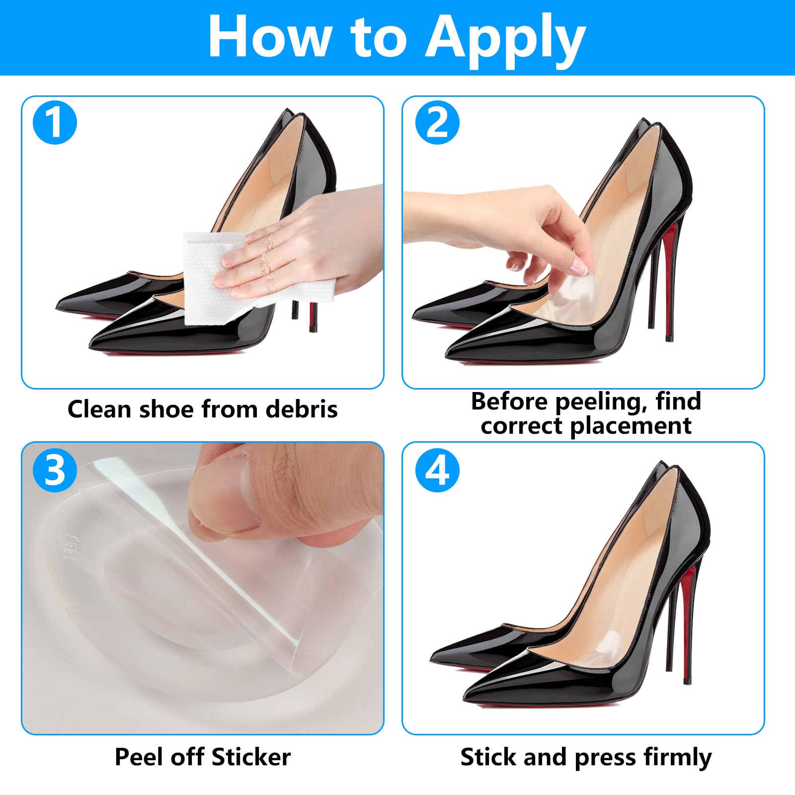 RUGLAMZHIP anti-slip forefoot cushion pads reduce shoe friction on feet
