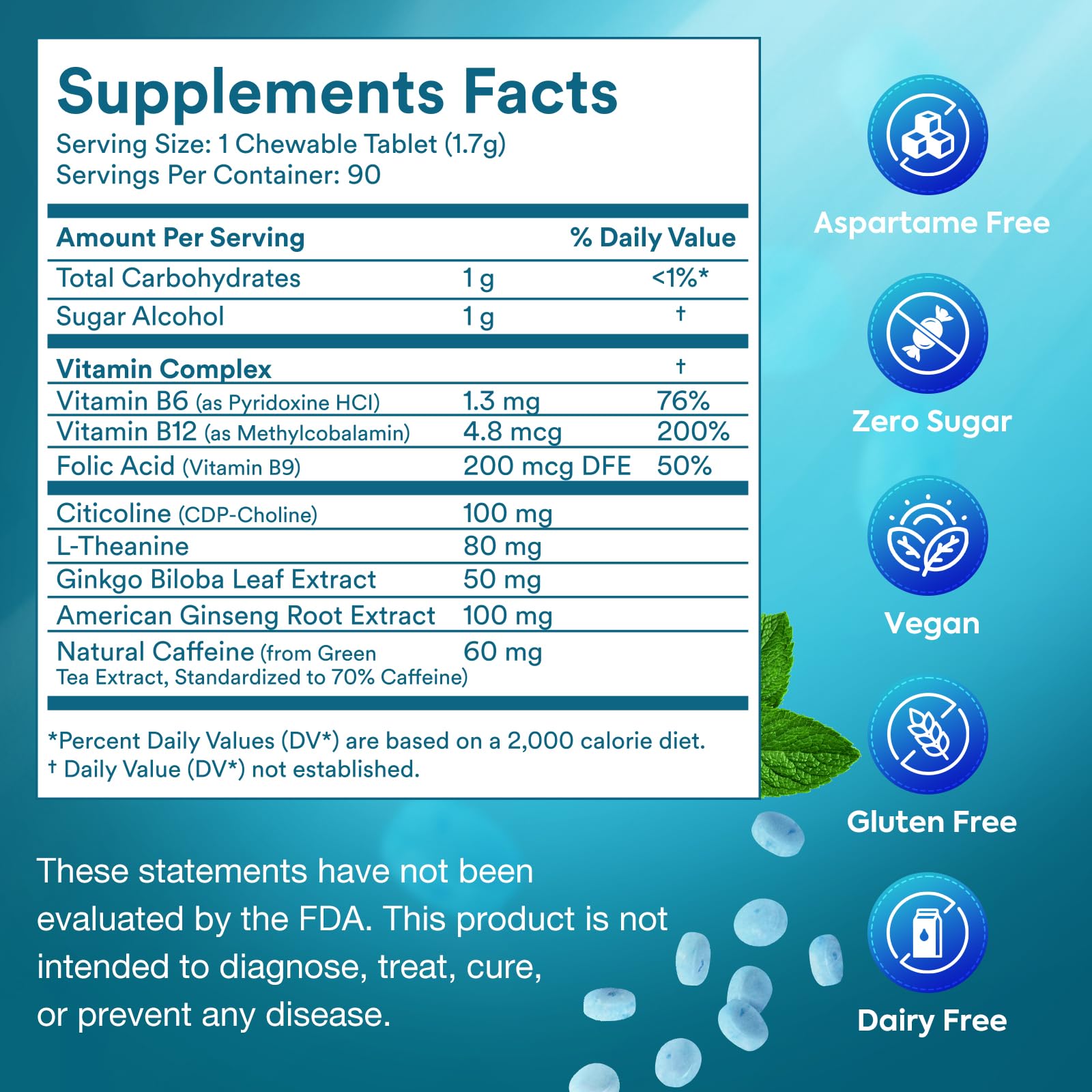 RUISAFO Focus Gum with L-Theanine promotes calm concentration during study.