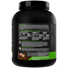 Rule 1 Mass Gainer blended in a shaker highlights creaminess for post-workout recovery.