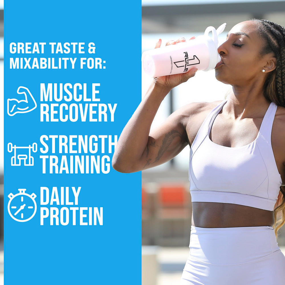 USA-made facility badge on Rule 1 Whey Protein signals quality