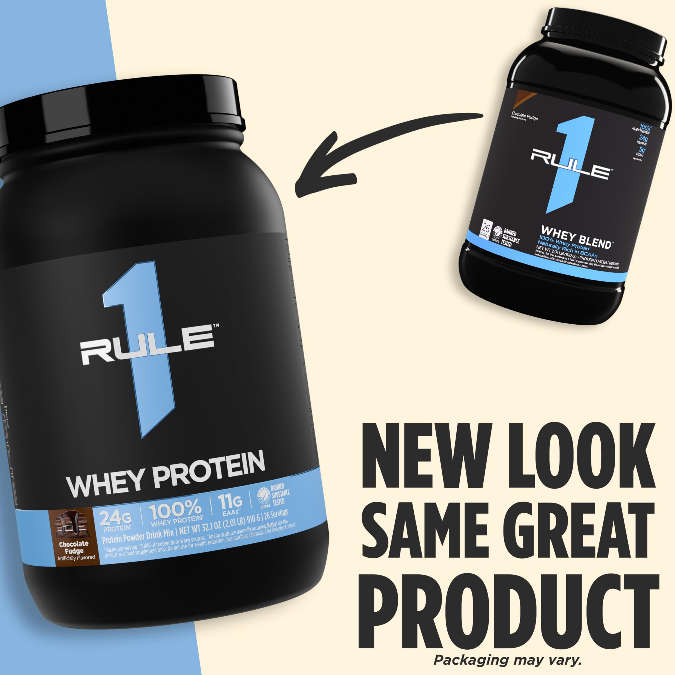 Rule 1 Whey Protein mixed drink glass, quick smooth shakes after training
