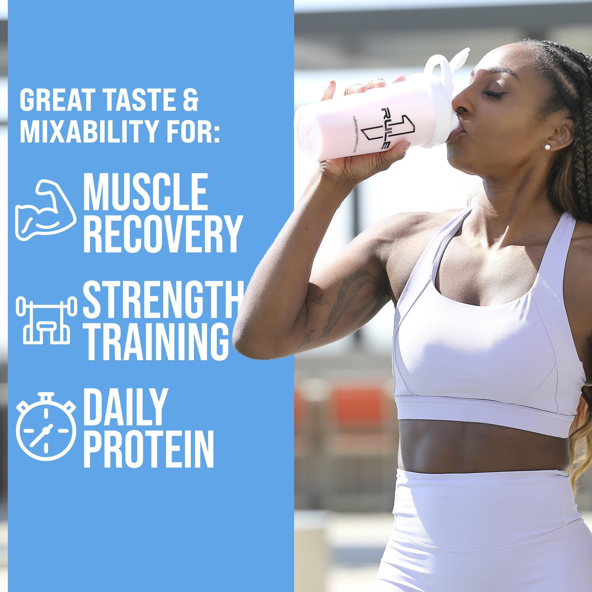 Rule 1 Whey Protein nutrition panel highlighting 24 g per serving