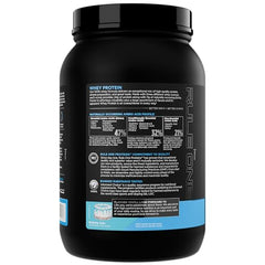 Rule 1 Whey Protein scoop reveals powder ready for fast mixing.