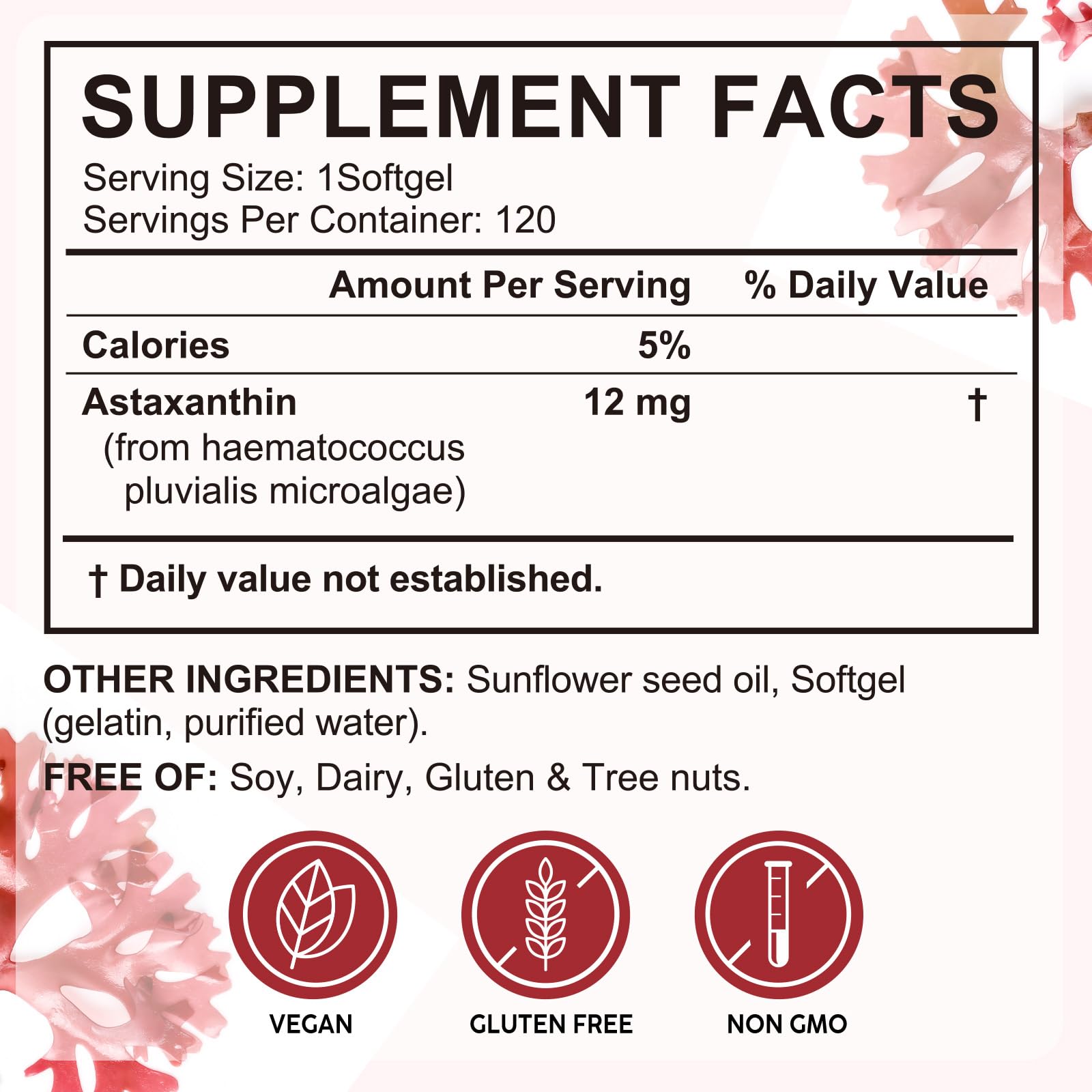 Rulviou Astaxanthin softgels pour showing easy daily dosing.