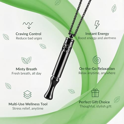 Runmecy Breathlink necklace showcases wearable design for discreet quit-smoking support.