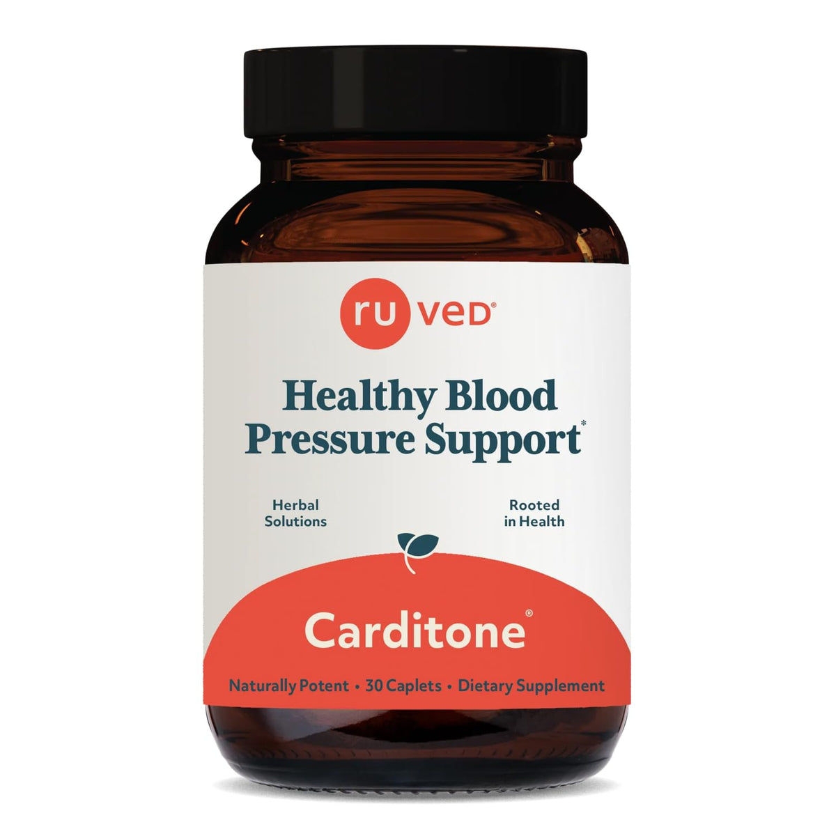 Ruved Carditone bottle front showing a heart‑friendly formula for daily wellbeing.