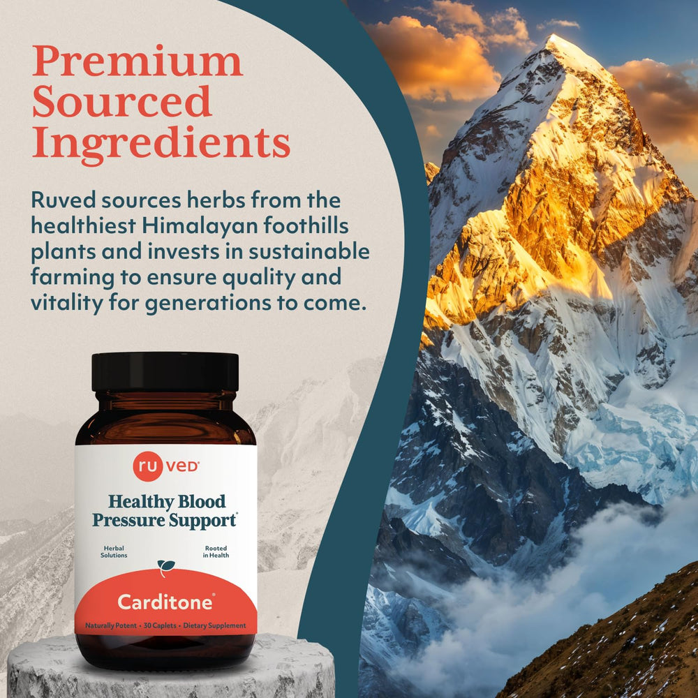 Ruved Carditone caplets on table as part of a simple daily routine.