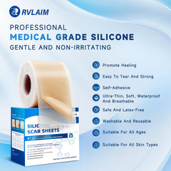 Rvlaim silicone scar sheets application closeup, secure fit and skin-friendly material