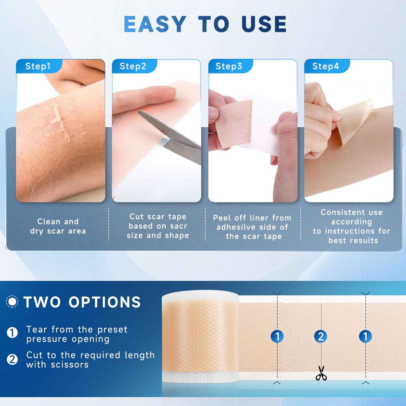Rvlaim silicone scar sheets burn scar, comfort during healing