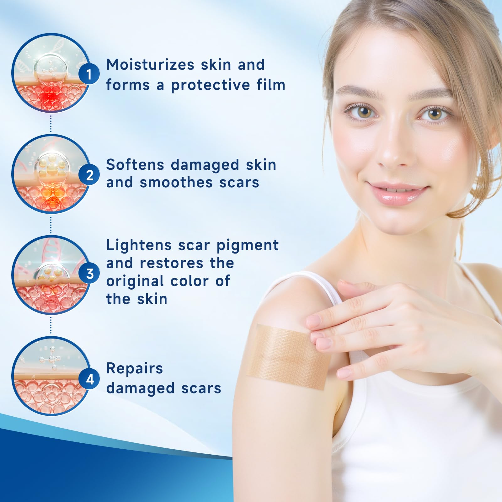 Rvlaim silicone scar sheets stretch marks, discreet coverage and flexible wear