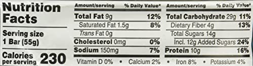 RXBAR Blueberry AM Bar closeup highlights chewy texture and blueberry flavor.
