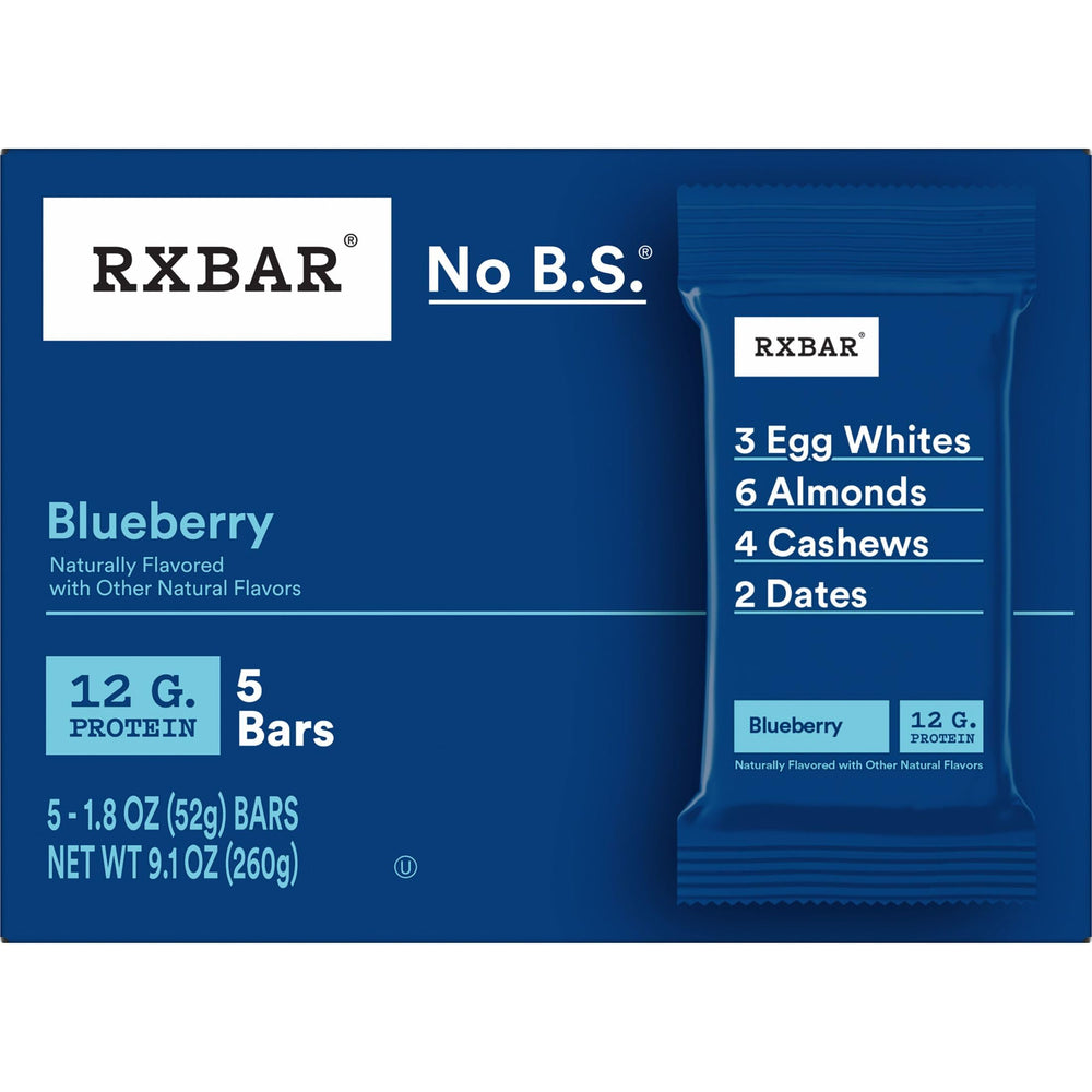 RXBAR Blueberry close-up texture highlights chewy fruit and nuts