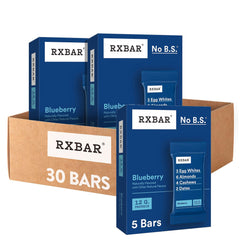 RXBAR Blueberry packaging shows simple ingredients for a quick snack