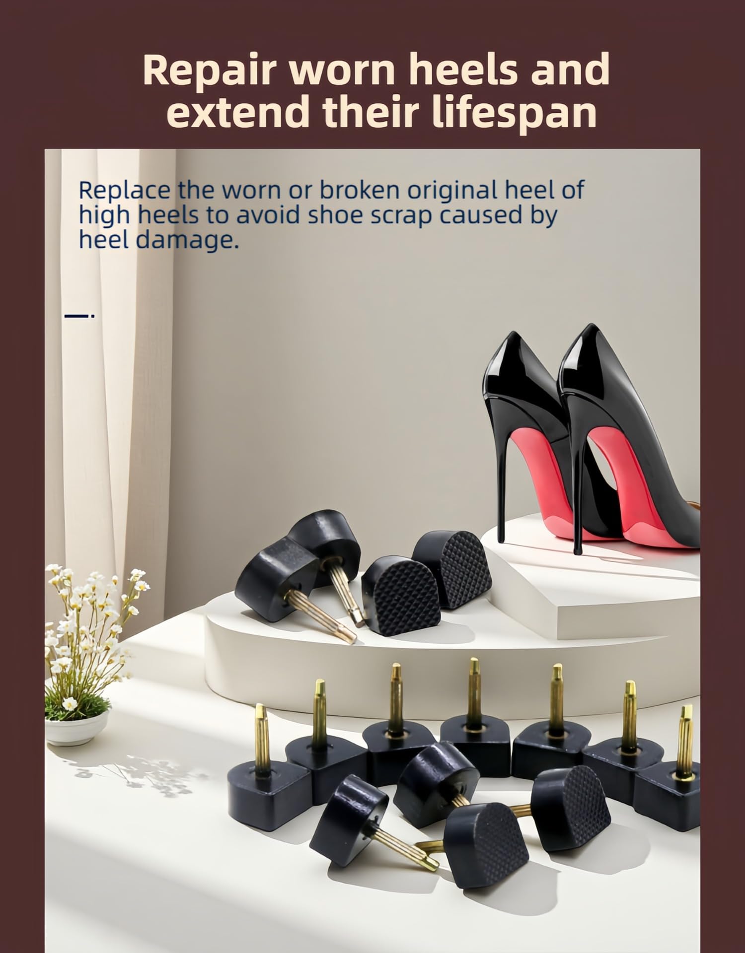 RyanDesign durable steel-core tips extend the life of your heels