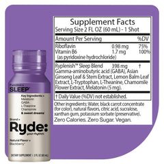 Ryde Sleep bottle side view, portable sleep support in a travel-friendly package.