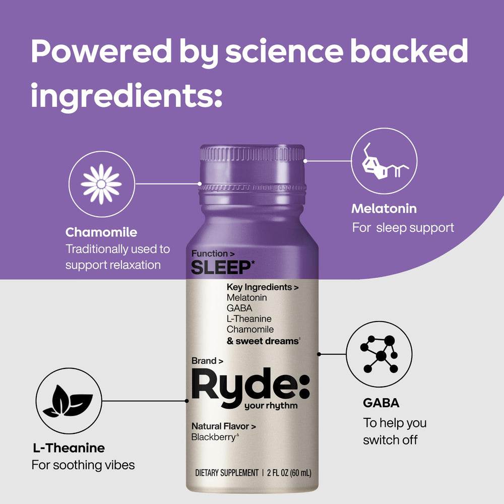 Ryde Sleep 8-pack front view, convenient weekly supply for bedtime routines.