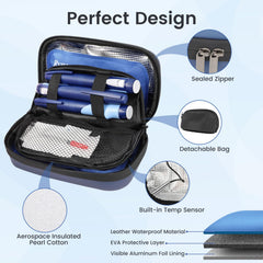 Rynapac insulin cooler travel case open layout for quick access to supplies
