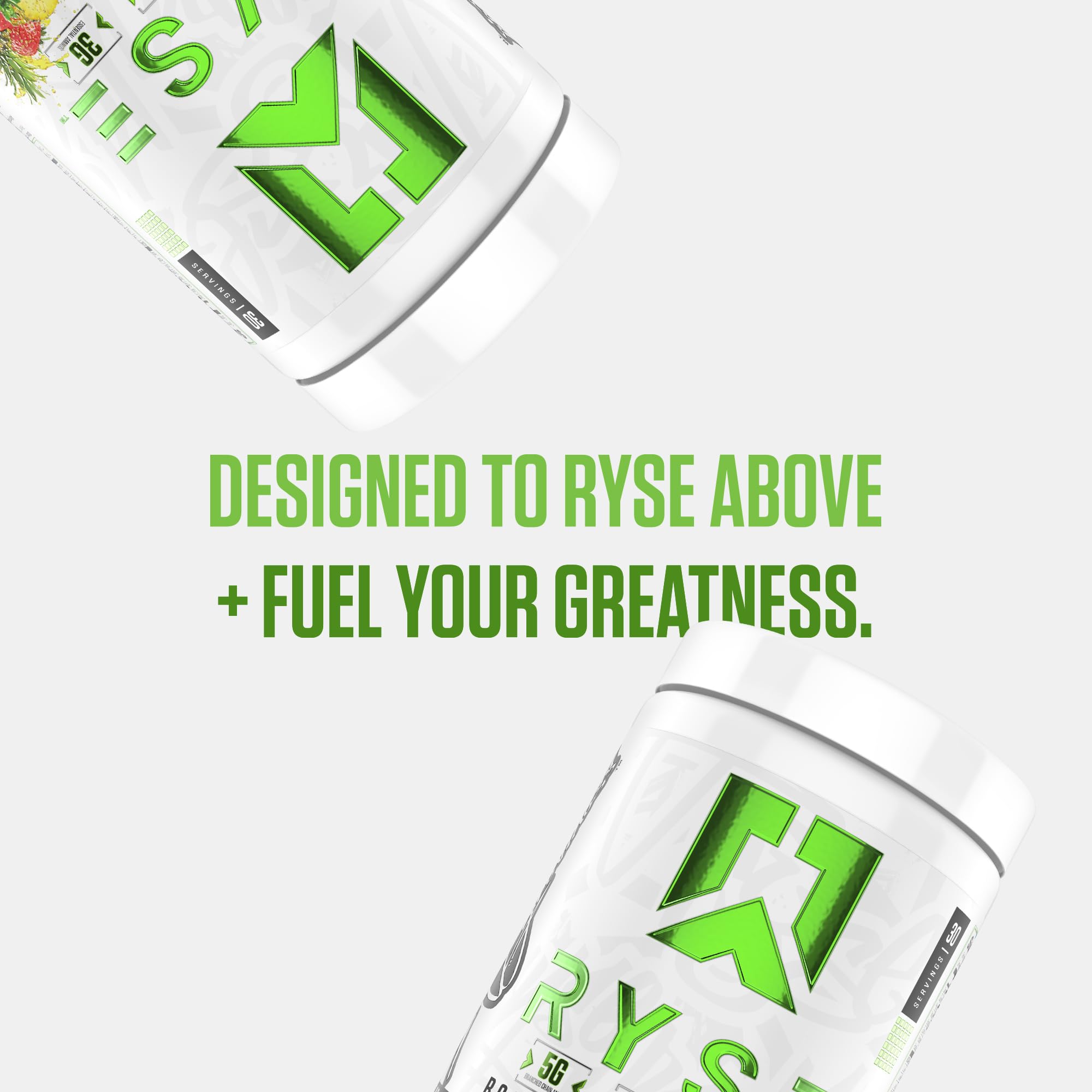 RYSE BCAA EAA Powder fruity flavor closeup highlighting sugar-free refreshment