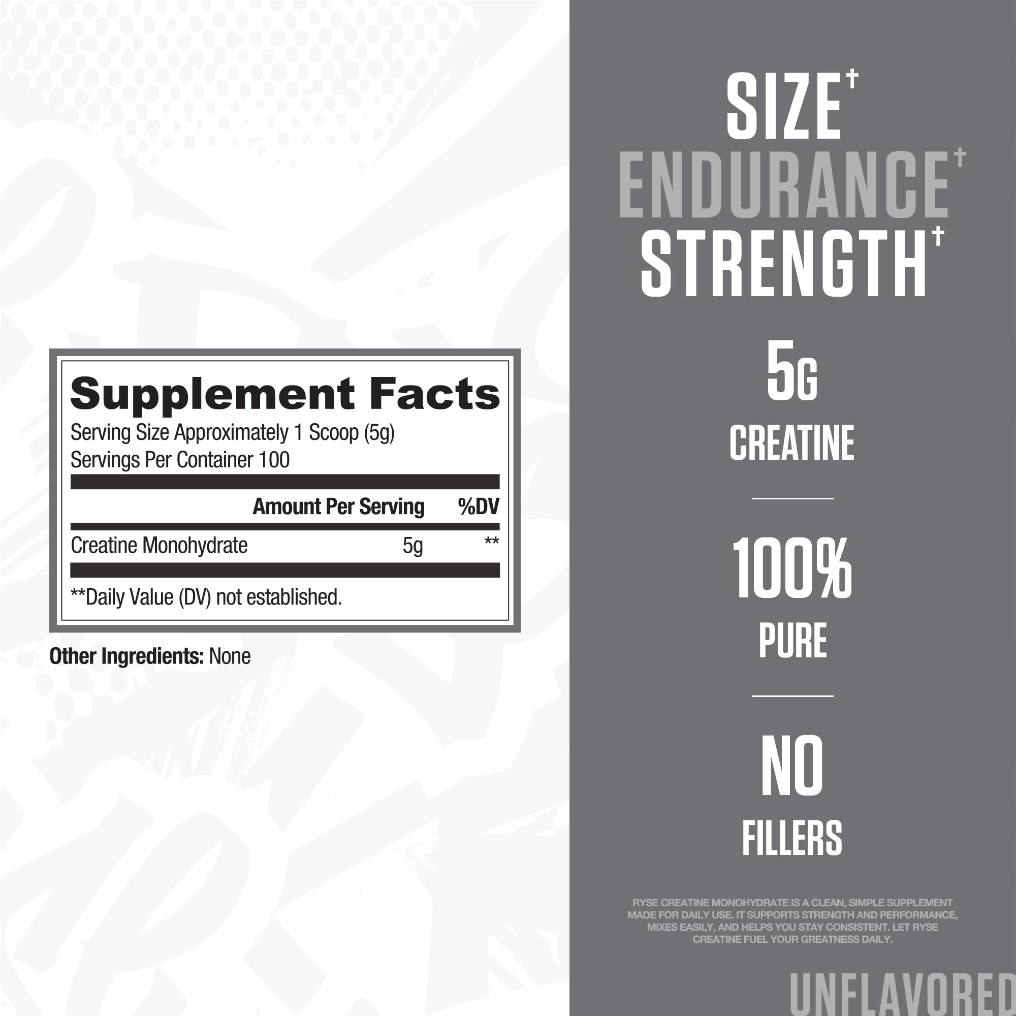 RYSE Creatine Monohydrate pour shows seamless mix for performance.