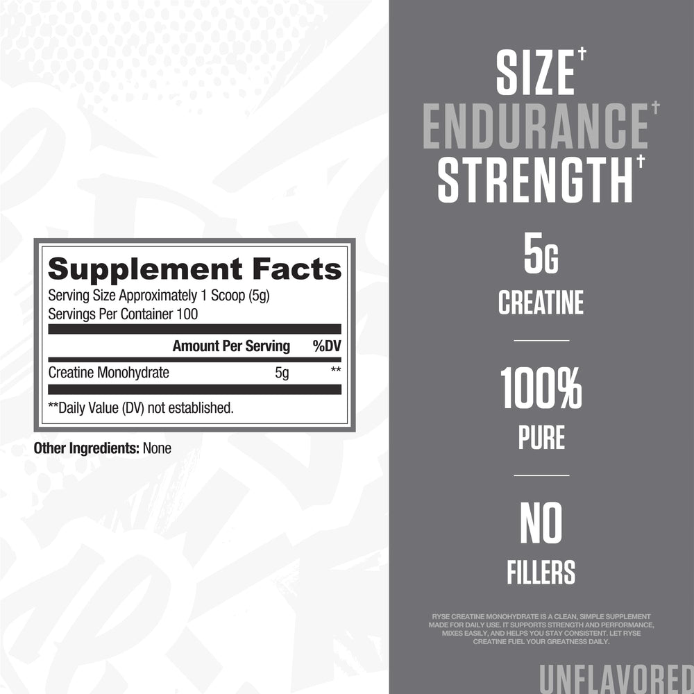 RYSE Creatine Monohydrate pour shows seamless mix for performance.