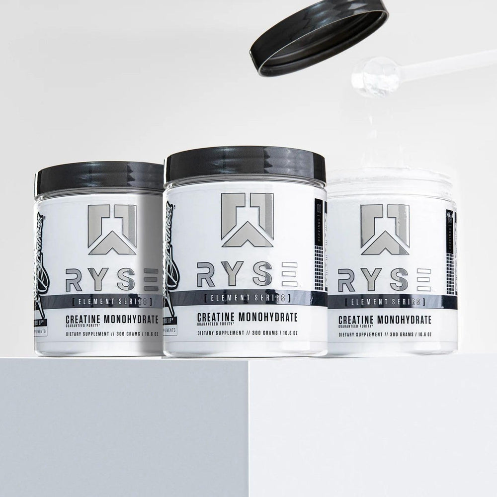 RYSE Creatine Monohydrate unflavored high-intensity session emphasizing endurance