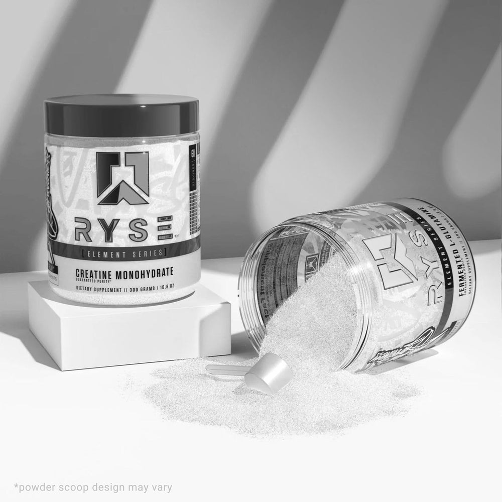 RYSE Creatine Monohydrate unflavored serving-idea showcases 60 servings