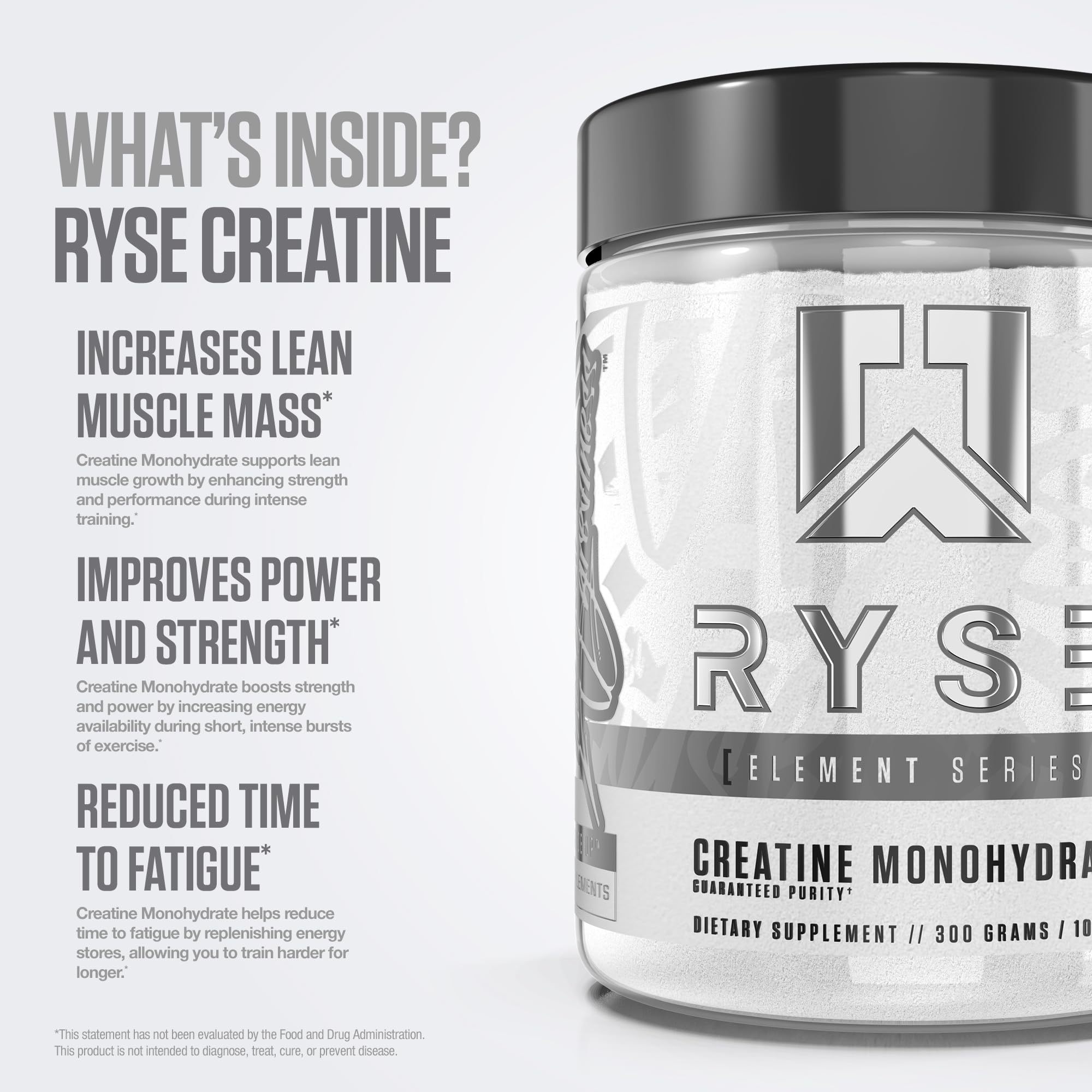 RYSE Creatine Monohydrate unflavored shaker-mix demonstrating easy blending