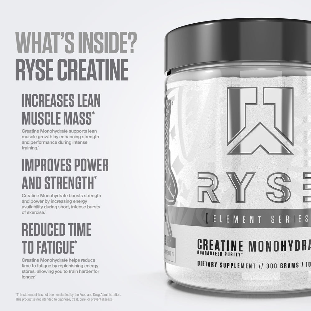 RYSE Creatine Monohydrate unflavored shaker-mix demonstrating easy blending