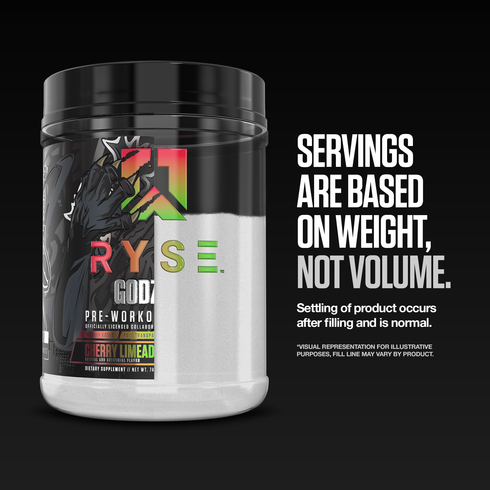 RYSE Godzilla Green Apple in gym bag for convenient workouts