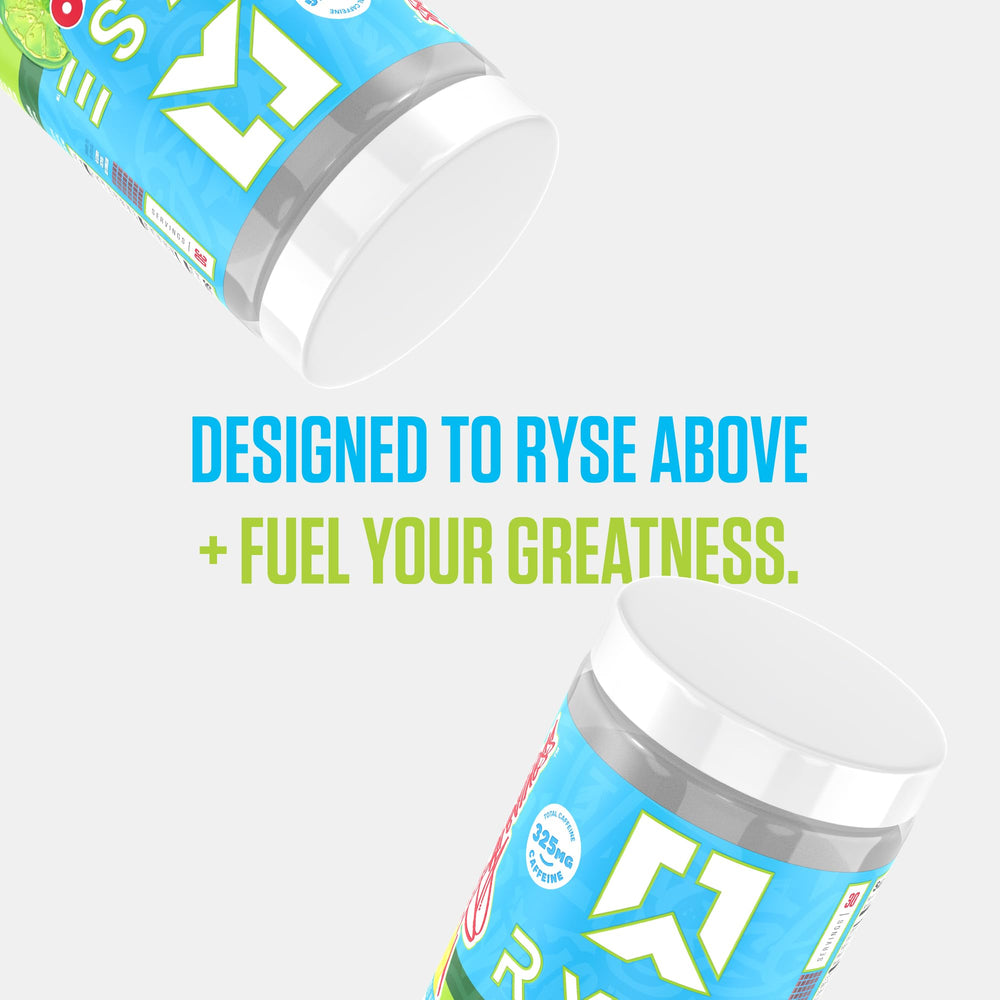 RYSE Loaded Pre-Workout flavor-banner showcases nostalgic lemon-lime taste